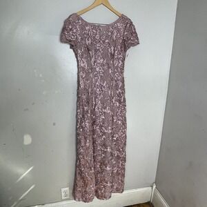 Alex Evenings Sequined Floral Lace Ribbon Rosette Gown Dress Size 8
